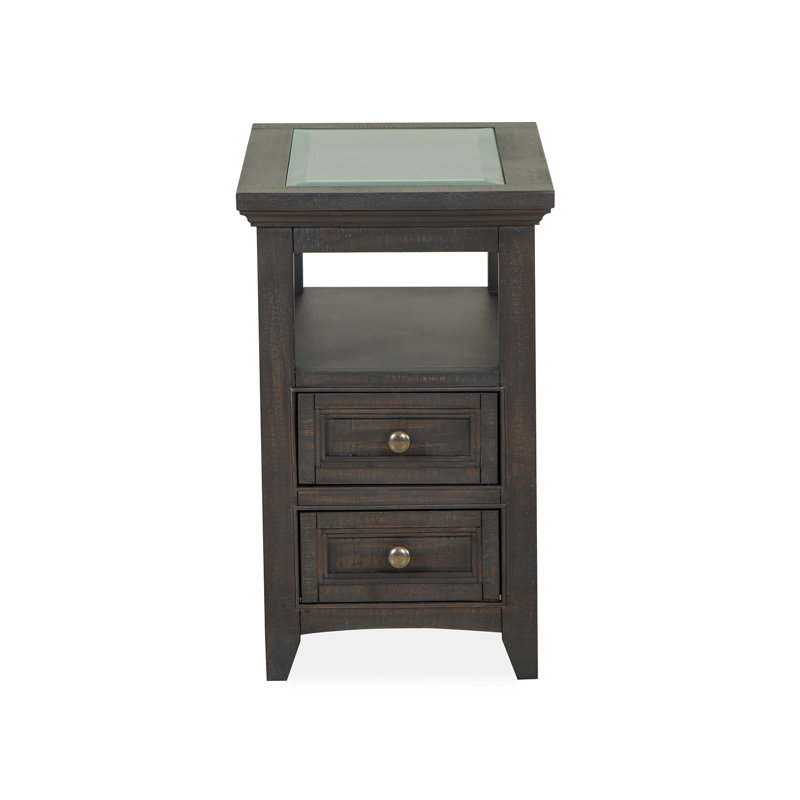 Aleeta Glass Top 2 - Drawer End Table