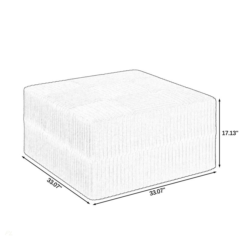 Modern Minimalist Corduroy Footstool, Compressed Space‑Saving Ottoman For Living Room Bedroom-Black, Black