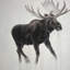 «Walking Moose Deer», toile - Art mural de décoration intérieure-119861869