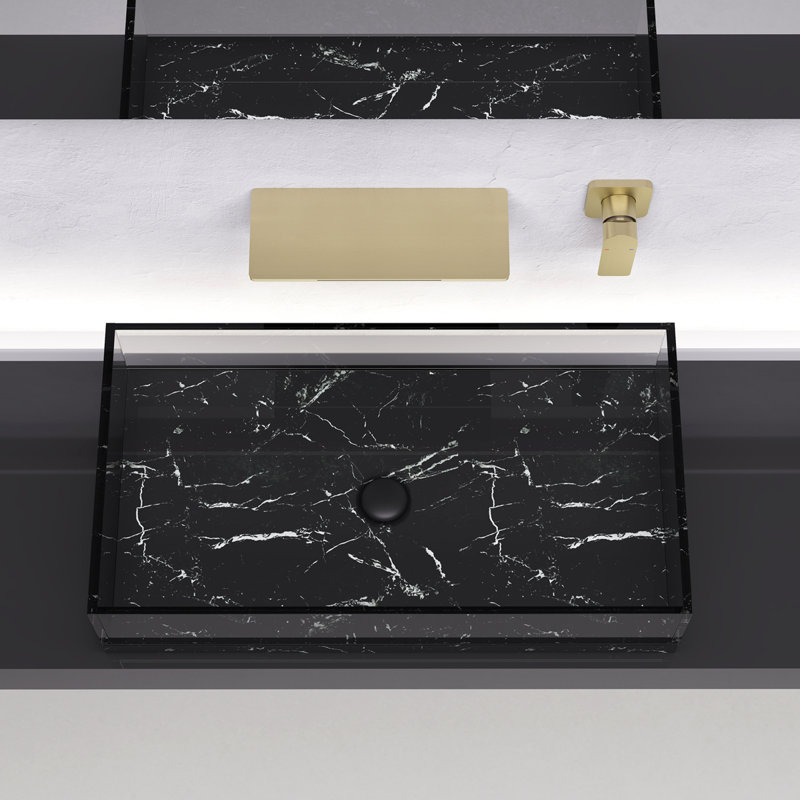 Waterfall Bathroom Sink Faucet, Brushed Gold