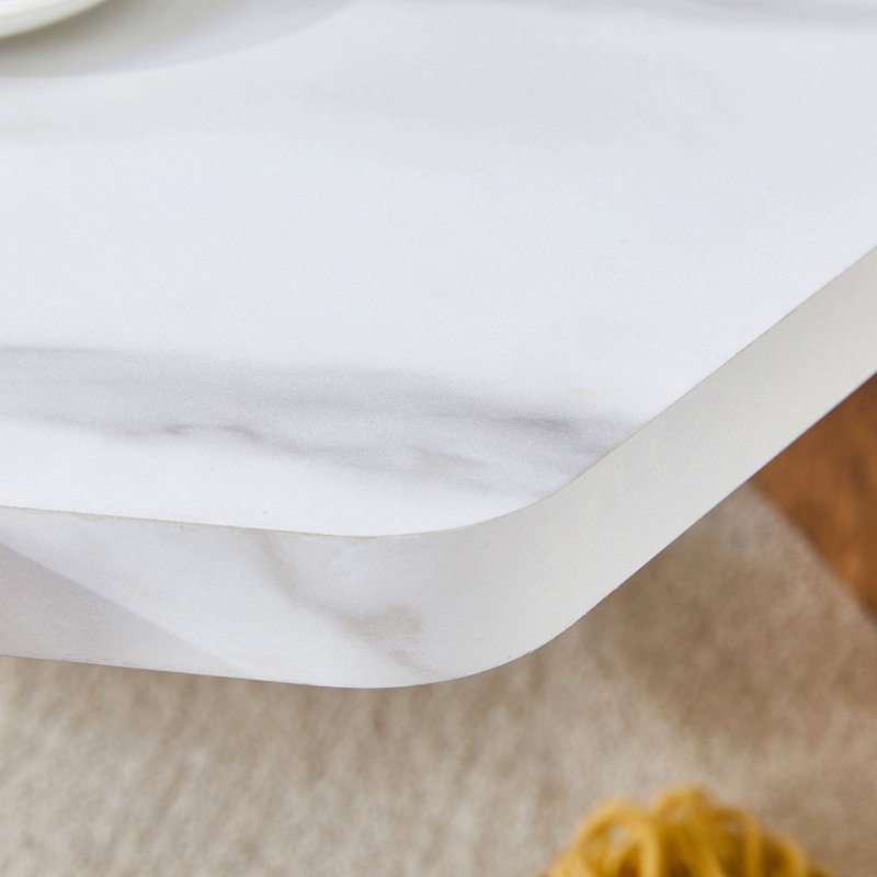 31-Inch Modern-Style Hexagonal Coffee Table,With White Marble Surface.