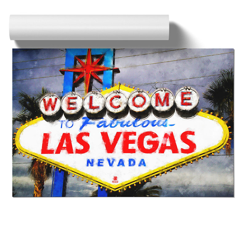 Las Vegas Sign Painting - Frameless Print, 21cm H x 30cm W x 0.1cm D