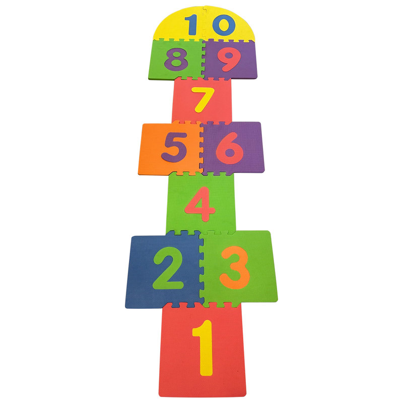 Tapis de jeu en mousse imbriqués - Carreaux de sol doux pour enfants de 88,2 po de long, rembourrés et faciles à assembler pour les salles de jeux ou les chambres de bébé