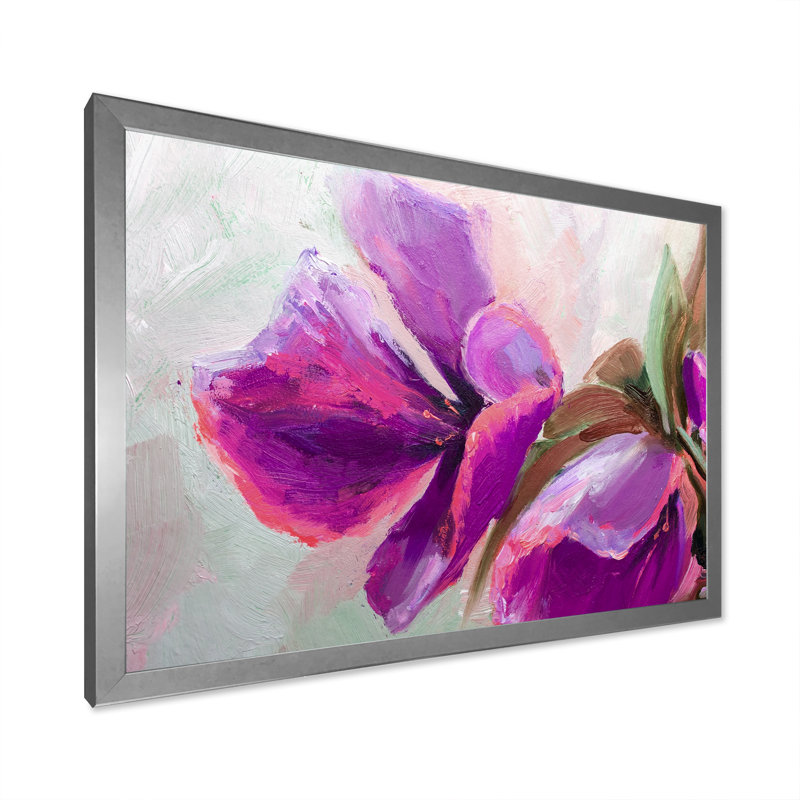 Fleur - reproduction de cadre photo sur toile, H 16 po x l 32 po x P 1 po, Cadre photo argenté