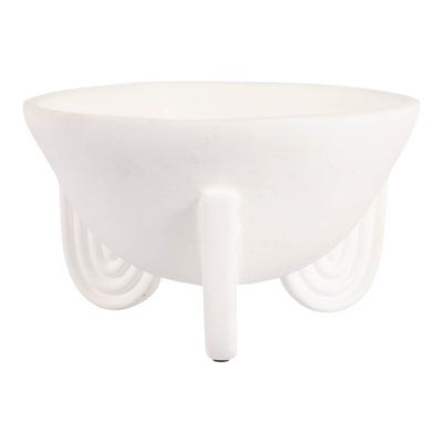 Contemporary Footed Round Ecomix Decorative Bowl for Home Living Room - Modern Accent Centerpiece for Coffee Table Decor - 12"
