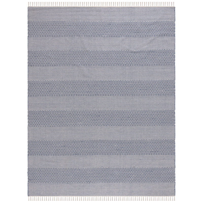 Annia Hand Woven Cotton Striped Rug, Rectangle 8' x 10'