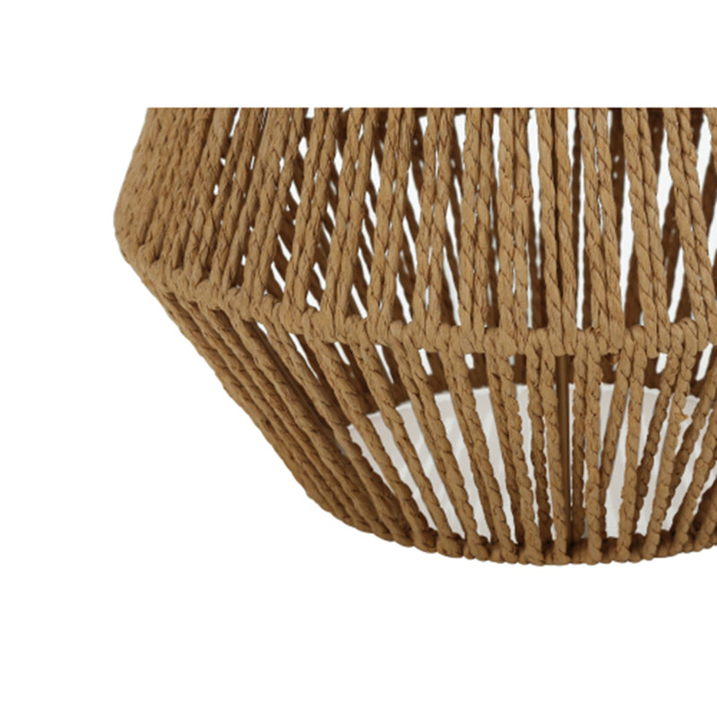Lampe de table 22 po en corde brune transitionnelle avec abat-jour beige pour un attrait rustique
