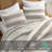 Neutral Stripe Textured 3-piece Bedding Sets, Polyester Comforter With Shams, Full/queen