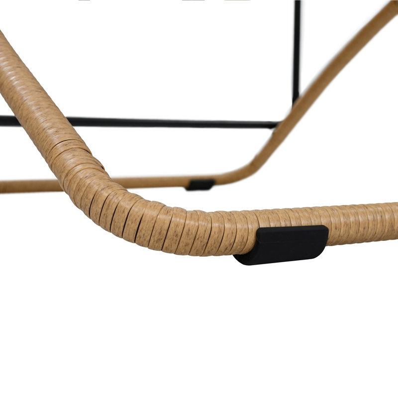 2-Pieces Outdoor Folding Chair, Rattan-Wrapped Patio Chair with Adjustable Backrest, Thick Cushion, and Detachable Headrest