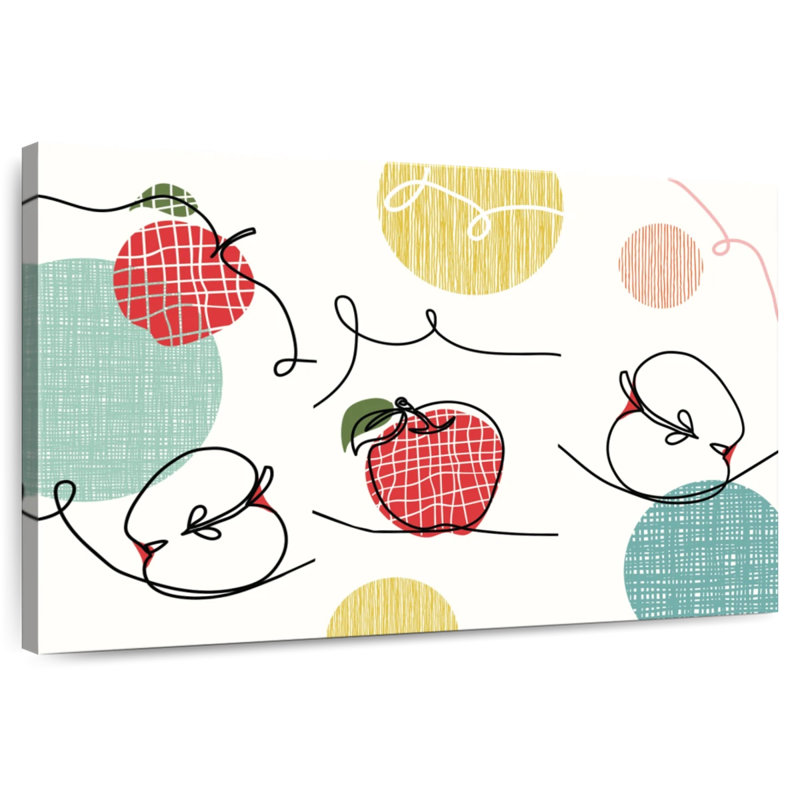 Yarlin One Line Apples, 30" H x 45" W