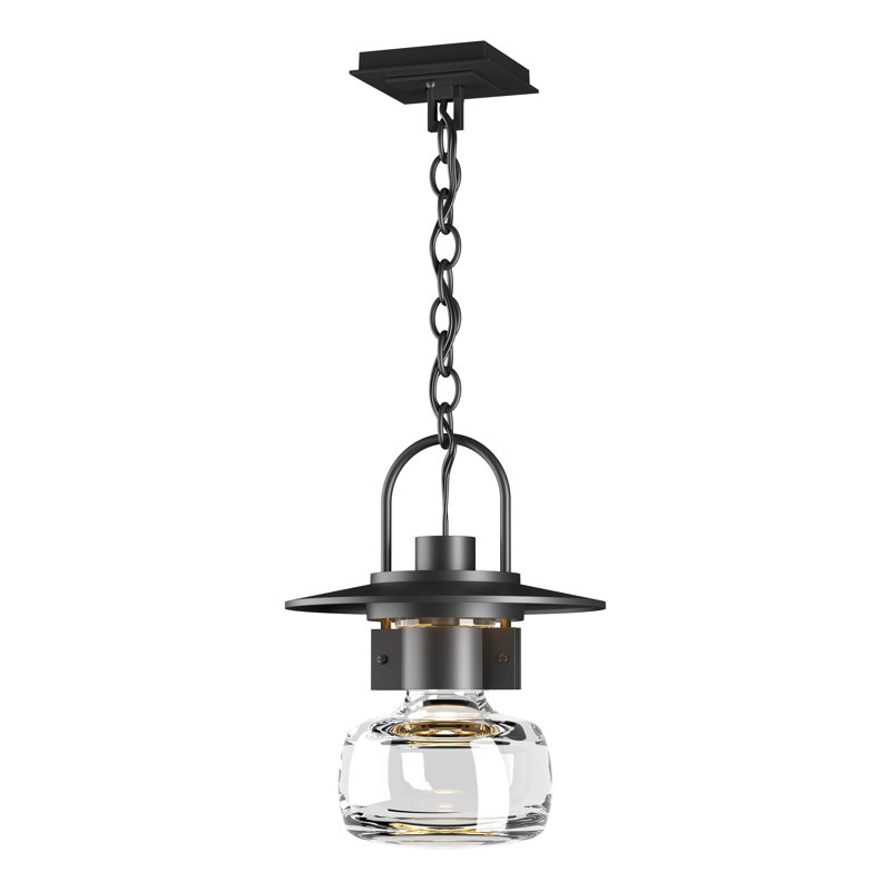 Luminaire suspendu d'extérieur 1 lumière Mason, H 14,6 po x l 11,3 po x P 11,3 po, Noir bord de mer