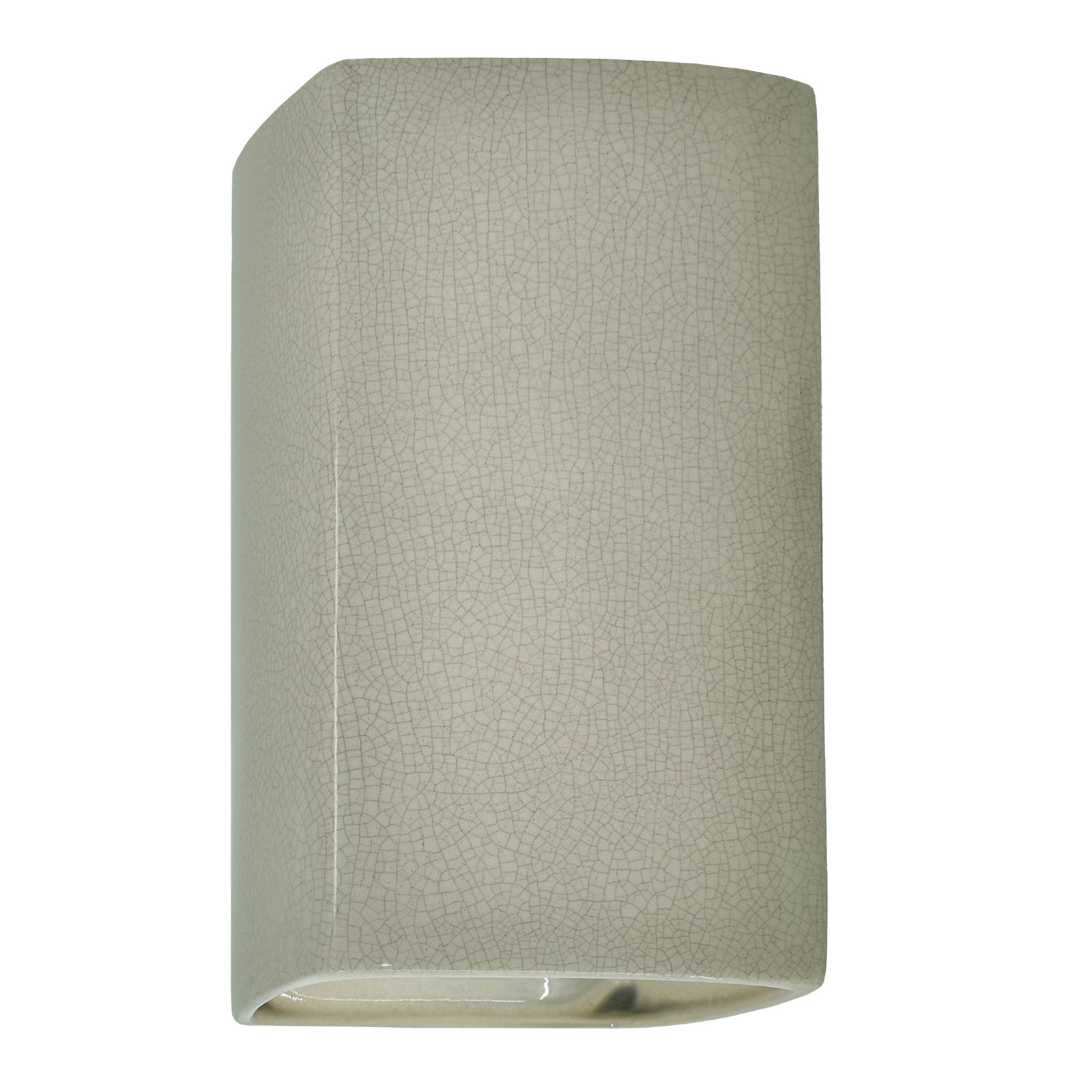 Logan Ceramic Outdoor Wall Lantern, Celadon Green Crackle, LED, 13.5" H x 7.25" W x 6.5" D
