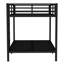 Lit superposé double en métal pour ados et adultes, peu encombrant, sans sommier, noir