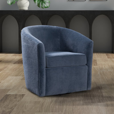 Chaise en tissu bleu marine Performance - style, fabrication, rotation à 360 degrés, coussin d'assise moelleux, détails magnétiques pivotants à 360 degrés, tissu teinté, irrésistible et amovible