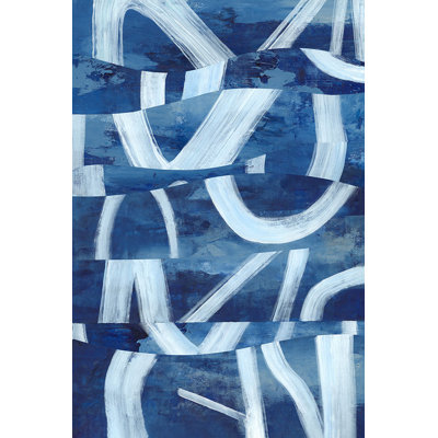 "Collage in Blue" par Richard Ryder - Art mural encadré