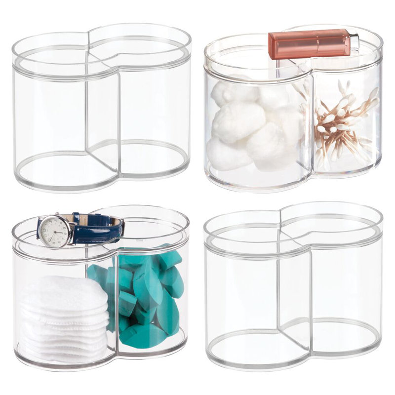 iDesign Stackable Dual Canister for Bathroom Vanity or Countertop  in Primary or Guest Bathrooms