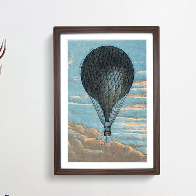 Hot Air Balloon Flying High - Picture Frame Painting Print