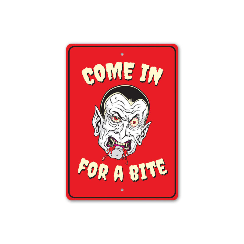 Plaque en aluminium Vampire Halloween, H 18 po x l 12 po x P 0,06 po