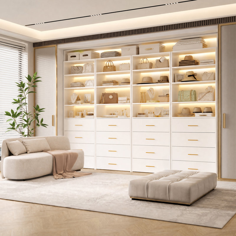 Altizer 25.5" W 4 Drawer Short Tower Closet Unit, Modular Closet System Series Part D, 25.5''W x 14''D x 36 "H