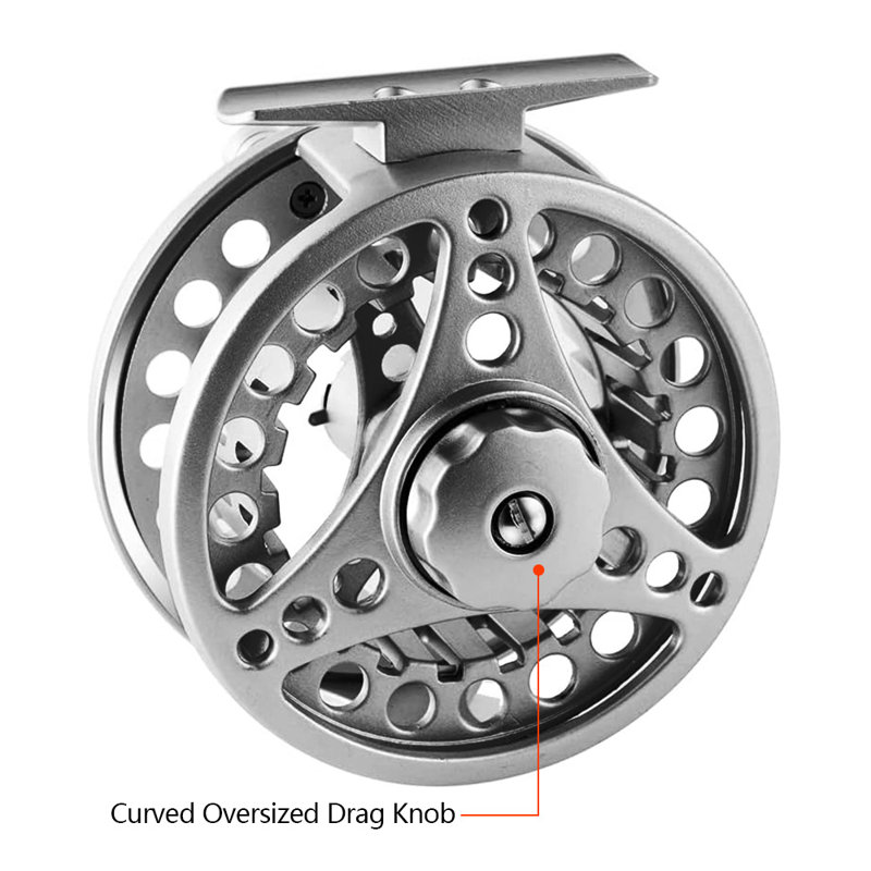 Moulinet de pêche à la mouche 7/8 poids avec boîtier en alliage d'aluminium usiné par commande numérique par ordinateur, Noir