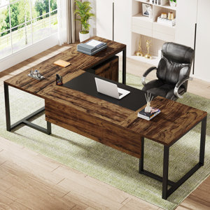 Latitude Run® Wieze L-Shaped Executive Desk | Wayfair