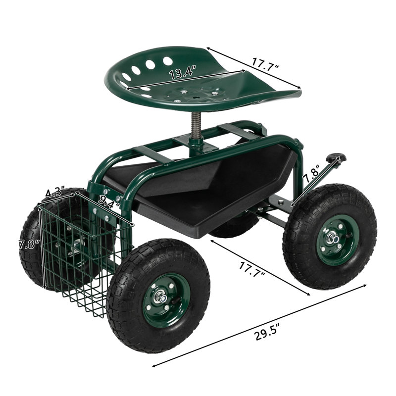 Short Handle Garden Seat Car