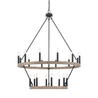 Beck 20-Light Dimmable Wagon Wheel Chandelier
