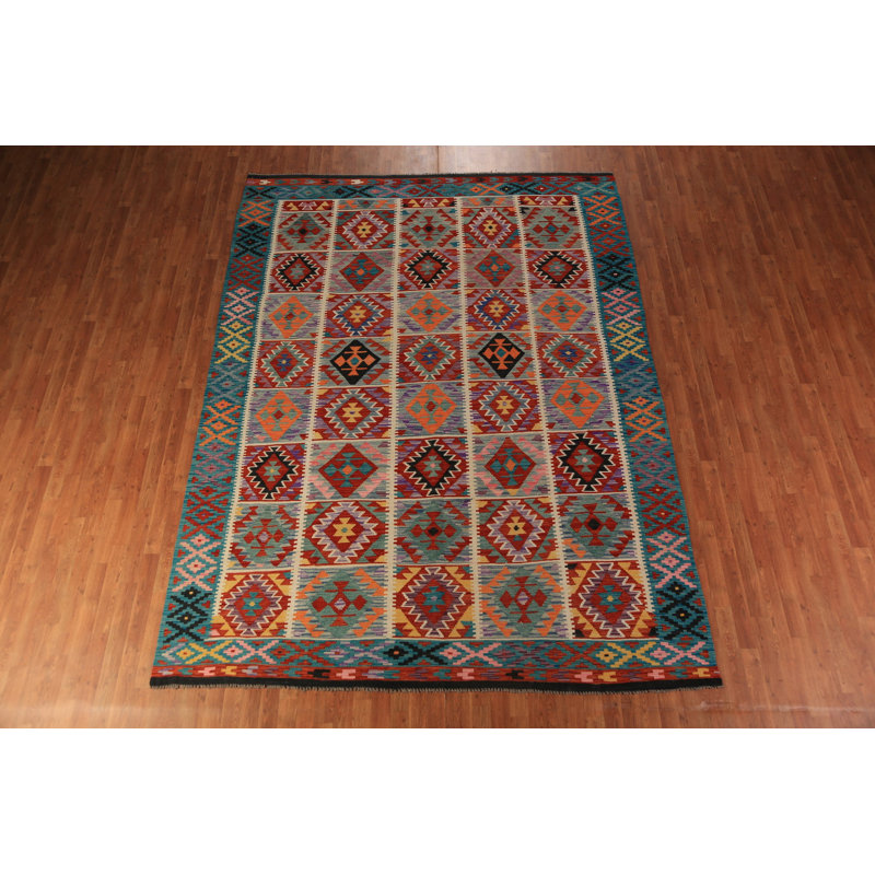 Tapis oriental en laine Kilim 8 x 11