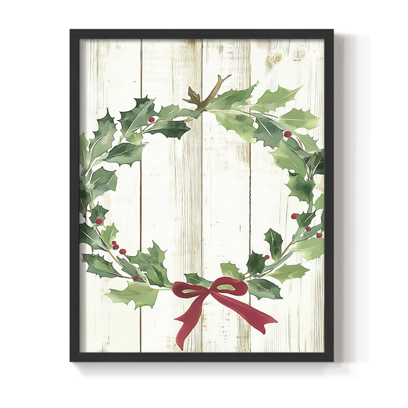 «Christmas Holiday», art encadré Dcccxxxviii - bois massif, Noir, noir, noir, noir, H 21 po x l 17 po