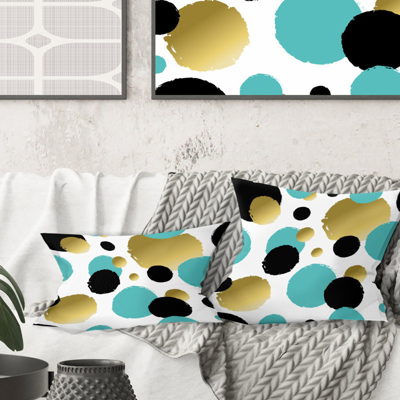 Coussins dorés et bleus - Mid-Century Modern
