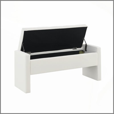 Banc de bout moderne avec rangement, grand tabouret de repose-pieds rembourré, banc de meuble-lavabo de fenêtre confortable pour salon, chambre à coucher, dortoir, table basse, lin beige