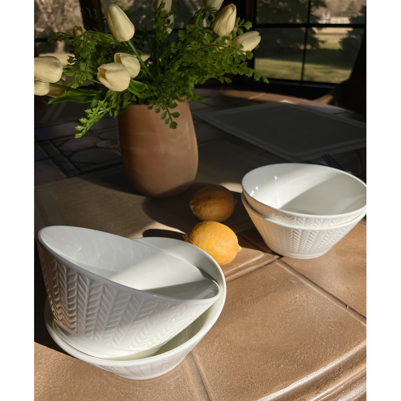 Wheat Durable White Porcelain Cereal Bowl