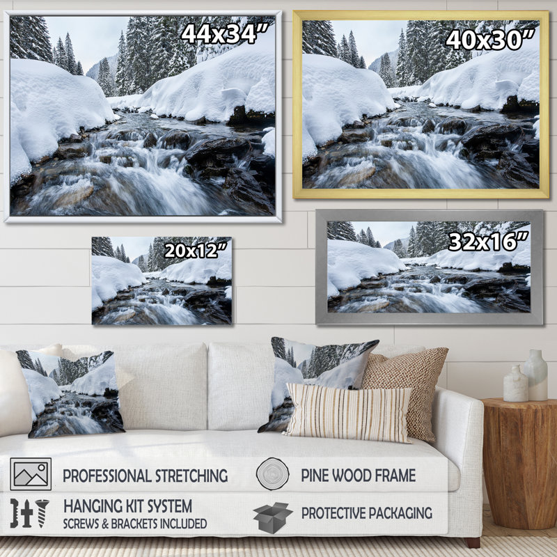 «Winter Alaskan Beauty VI» sur toile, H 24 po x l 32 po x P 1 po, Toile noire