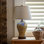 Porcelain Table Lamp With Linen Shade