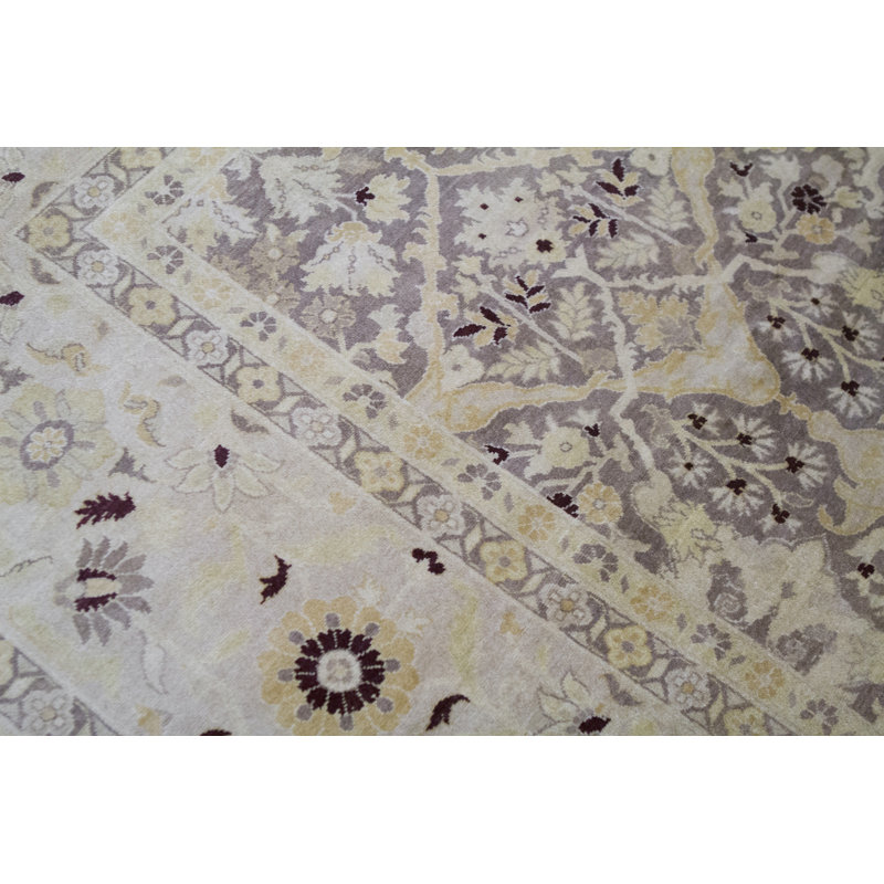Wool Oriental Area Rug in Taupe/Ivory