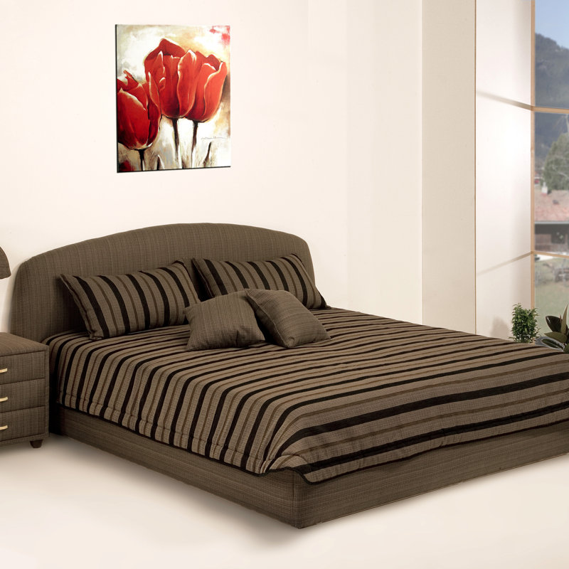 Aon Striped Bedspread, Brown, 160 x 200 cm