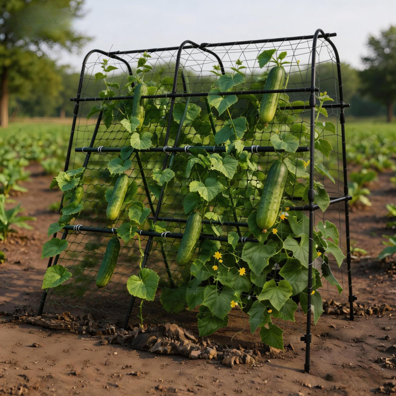 Treillis d'arche de jardin en métal robuste et résistant à la rouille pour lits surélevés - Structure d'escalade verticale - Supporte les concombres, les melons, les raisins, les roses et les légumes - assemblage facile - 5,3 pi