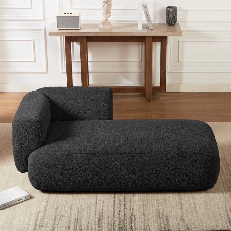 Chaise longue rembourrée Christinia, Orienté à droite, Noir