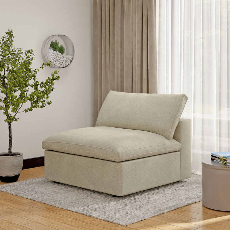 Linen Blend Slipcovered Chair, Khaki