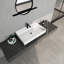 Lavabo de salle de bain mural 31-1 / 2 po x 19 po en résine de pierre avec trou pour robinet