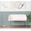 Banc en métal chromé et velours crème