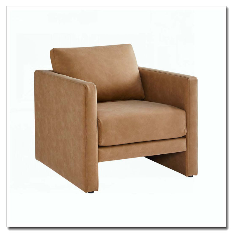 Fauteuil d'appoint en similicuir, Marron clair