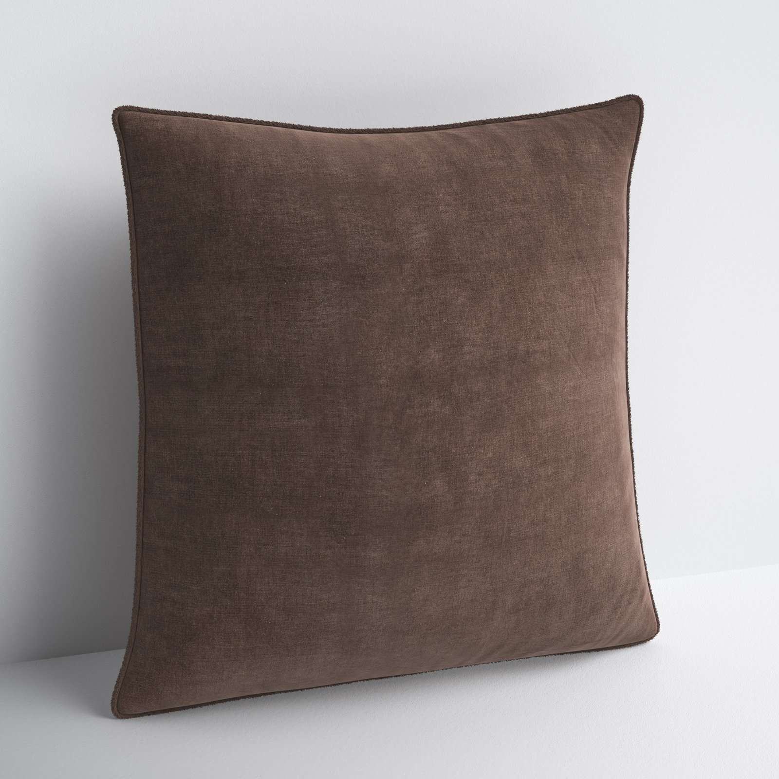 Kam Fringed Cotton Throw Pillow, Pillow Cover Only - No Insert, Dark Brown