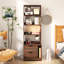 Table de chevet avec bibliothèque, table de chevet avec 2 tiroirs de rangement pour la chambre à coucher