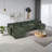 Modern Chenille Loveseat Sofa Couch With Ottoman-1360277066-1360277072