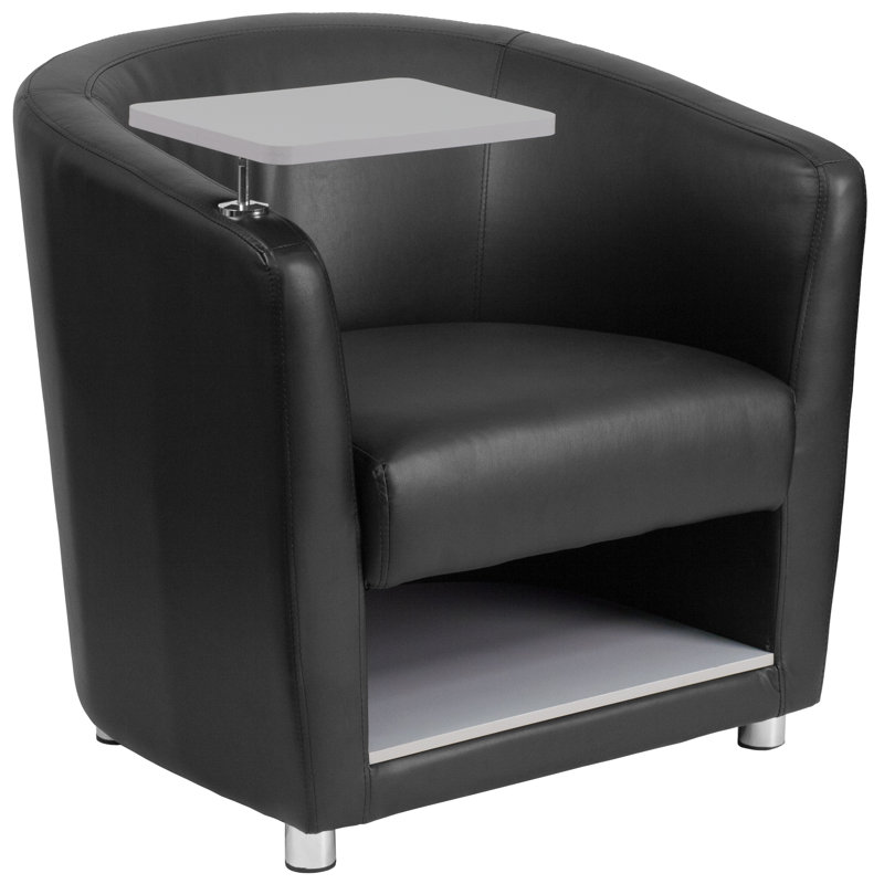 Narvelle Faux Leather Seat Reception Chair with Metal Frame, Glides