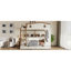 Lit superposé grand sur grand avec tiroirs et tablettes de rangement, lits superposés en bois massif avec crochets, aucun sommier nécessaire-1699327633