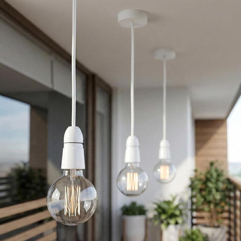 1 - Light White Bulb Pendant