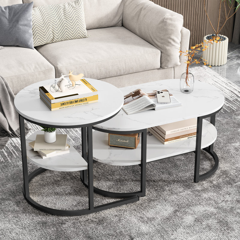 Akeira Coffee Table with Storage, Black