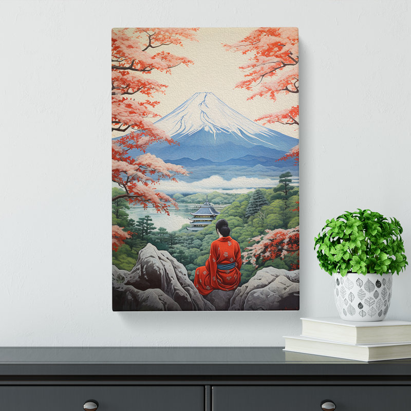 Mount Fuji Victorian Art - Wrapped Canvas, 60cm H x 40cm W x 3cm D